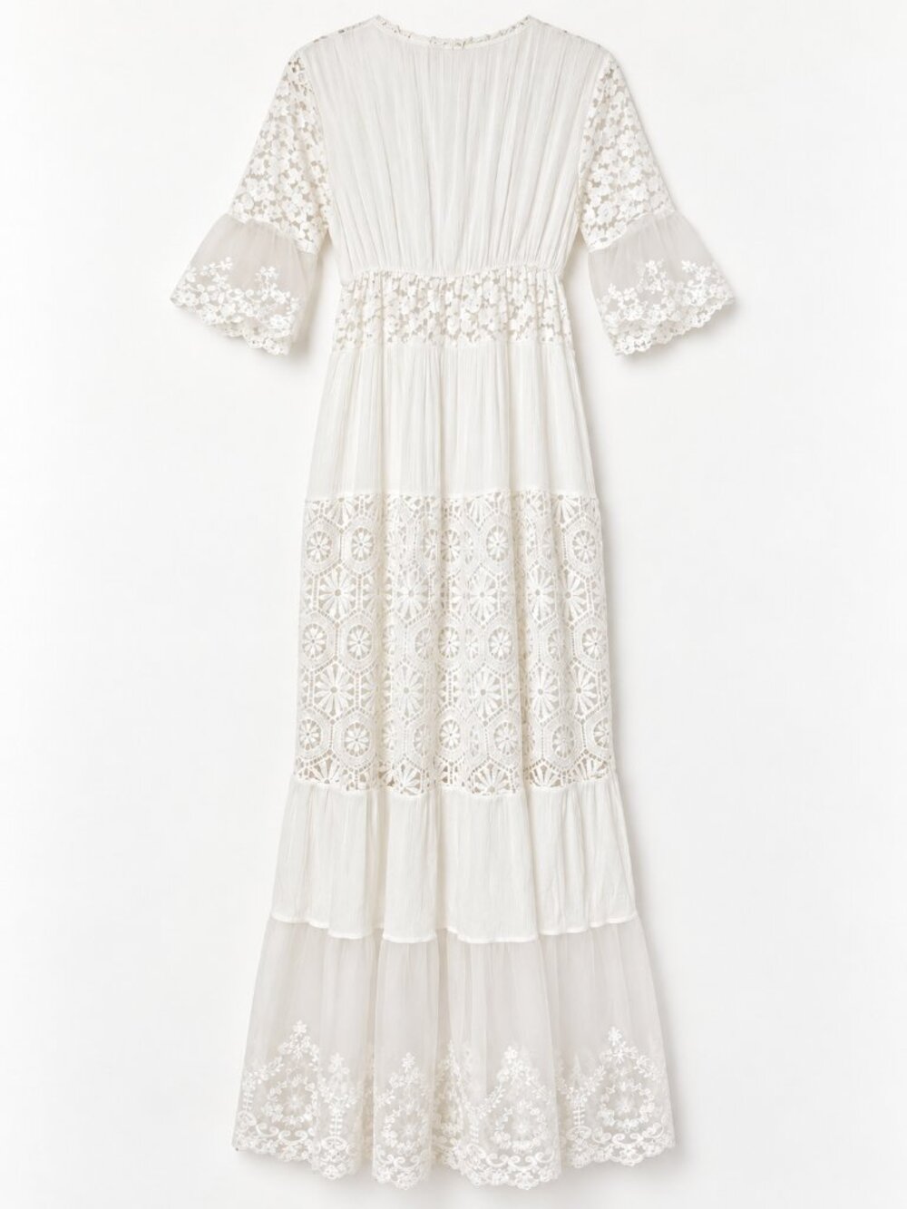 Phi Phi Star White Lace Boho Maxi Dress – Size M - Picture 3 of 9